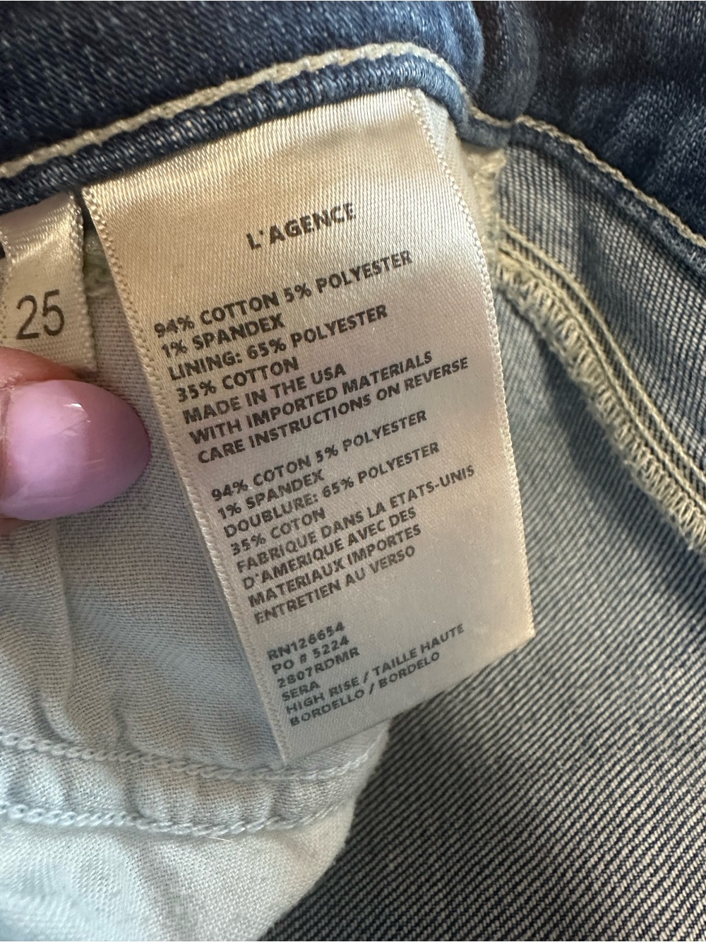 L’AGENCE Sera High Waist Flare Jeans bordello wash size 25 - Picture 4 of 10